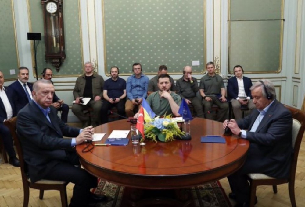 Mesajul comun al lui Zelenski, Erdogan și Guterres pentru Putin, după întâlnirea de la Liov